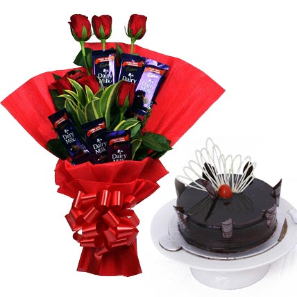 Red Roses & Chocolate & Cake