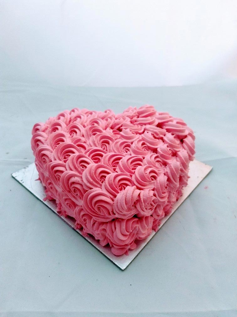 Pink Heart Shape Cake