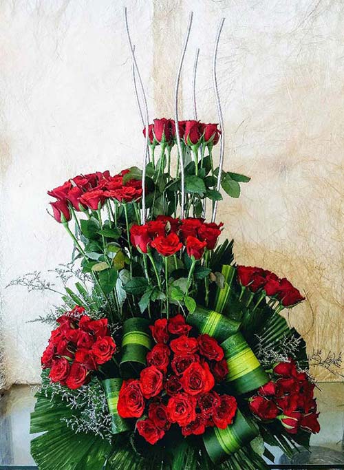 Arrangement of 60 Red Roses