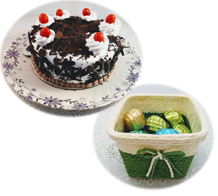 Black Forest Cake & Chocolate Small Basket  (Only For Delhi)