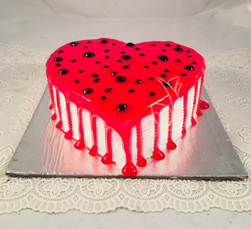 1Kg Heart Shape Strawberry Jelly Cake