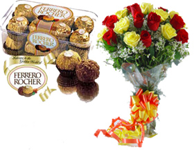 Mix Roses & Ferrero Rocher Box