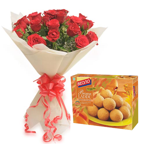 Roses Bunch & 500Gm Besan Laddu