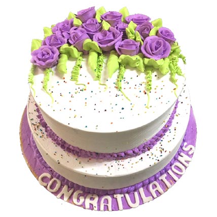 3 Kg White and Purple Cake
